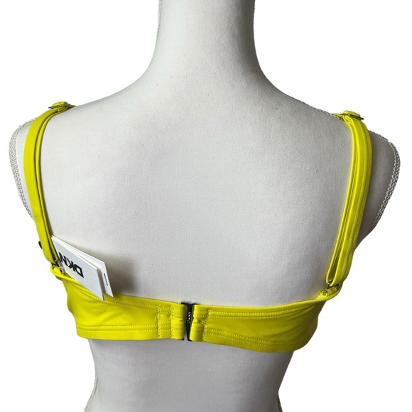 DKNY womens neon bandeau style bikini swim top size Large NWT - Picture 2 of 5